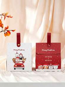 5PCS Christmas Festive Gift Boxes Perfect For Cookies, Sweets, Chocolates, Small Presents, Winter Holiday Gifts, For Packaging,Decorating, Festive Gift Wrapping, Gift Boxes For Small Gifts, Tree Decorations, Party Favors - Multiple Styles - View 4