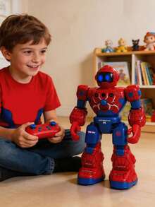 1pc Gesture Sensing Remote Control Robot, Programmable Spider Robot, Supports Remote Control Operation And Gesture Sensing Control, Equipped With Rechargeable Battery, Suitable For 3 4 5 6 7 8 9 10 11 12 Years Old Boys And Girls Interactive Robot Toy, With Light And Music, Singing And Dancing, Two Driving Modes Walking And Sliding, One-Key Demo, Storytelling, Mechanical Voice, Children Entertainment Set, Christmas Gift (White/Black/Red) - Multicolor - View 12
