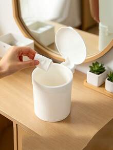 Mini Plastic Desktop Trash Can With Lid, Suitable For Home Office, Kitchen, Vanity, Daily Essentials, Household Student Dormitory Trash Can, Can Be Used As Desktop Wastebasket For Office, Bedroom And Living Room - Multicolor - View 7
