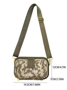 Upgraded New Camouflage Pattern Patchwork Multi-Function Large Capacity Double Zipper Phone Wallet Fashion Minimalist Soft Material Casual Holiday Date Messenger Bag - Army Green - View 4