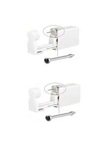 2Pcs Nose Piercing Kit, Disposable Sterile Self Nose Piercing Gun With Stud, Portable Stud Gun Kit (SILVER&GOLD&WHITE) - Multicolor - View 7