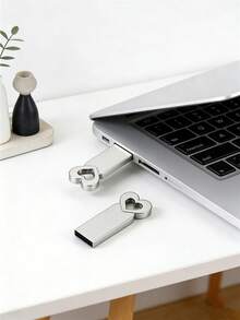 BIYETIMI 可愛貓爪造型金屬 USB 隨身碟，可攜式 U 盤附鑰匙圈孔，防水儲存卡，適合數據儲存與禮品 - 銀色 - 查看 3