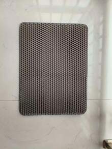 1pc Double Layer Cat Litter Mat Non-Slip Pet Cleaning Mat Litter Trapper Mat Waterproof Cat Dog Litter Box Mat - Grey - View 12