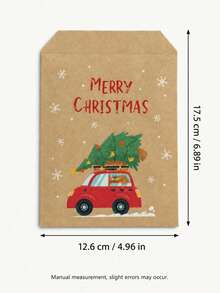 12pcs Christmas Envelopes Candy Bags, Printed With Holiday Santa Claus Snowman Tree Patterns, Holiday Party Gift Packaging Bags, Suitable For Candy, Cookies, Snacks, Gifts And Seasonal Decorations - Multicolor - View 5