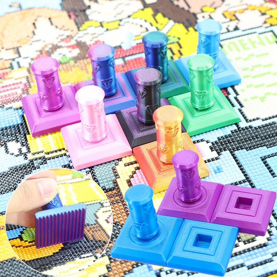 Detachable 3D Printed Diamond Painting Embossed Roller, Stamp Corrector Press Tool, Suitable For Square And Round Diamond Painting Canvas