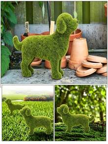 1pc Realistic Puppy Decorative Figurine, Flocked Animal Ornament For Outdoor Garden, Patio, Backyard Landscape Decor - Multiple Styles - View 4