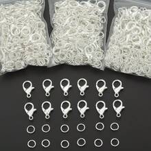 180pcs/360pcs DIY Jewelry Clasp Accessories Including Lobster Clasp And Jump Rings, Suitable For DIY Woven Jewelry, Necklaces, Bracelets, Anklets, Bags, Keychains, Spring Connectors, Phone Chain End Clasps, Pendant Hooks, DIY Jewelry Making Materials - Lobster Claw & Jump Ring - View 5
