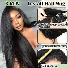 Human Affordable Wear & Go Wigs - Natural Black - View 3