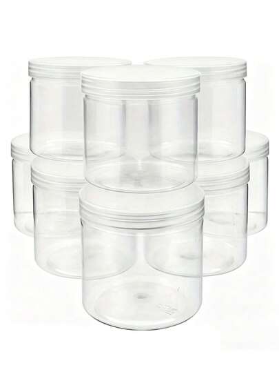 10 piezas de frascos de plástico transparente con tapas, adecuados para almacenar slime, manualidades DIY y joyería. Con un diseño redondo transparente para una fácil observación del contenido, tapas selladas a prueba de fugas, material ligero y reutilizable. Perfecto para almacenamiento en el hogar, viajes y organización de accesorios pequeños.