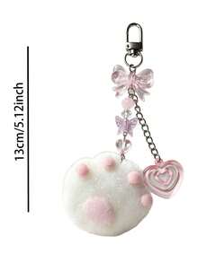 Sweet Handmade Plush Kuku Book Chain, Acrylic Beaded Chain Phone & Journal Bag Charm Accessory - Multicolor - View 3