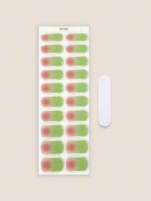 Nail Stickers Color Gradient DIY Self Adhesive DIY Art Decals Strips Manicure Decorations Suitable For Home, Workplace, Outdoor Travel, Gift Giving, Salon - Lime Green - View 3