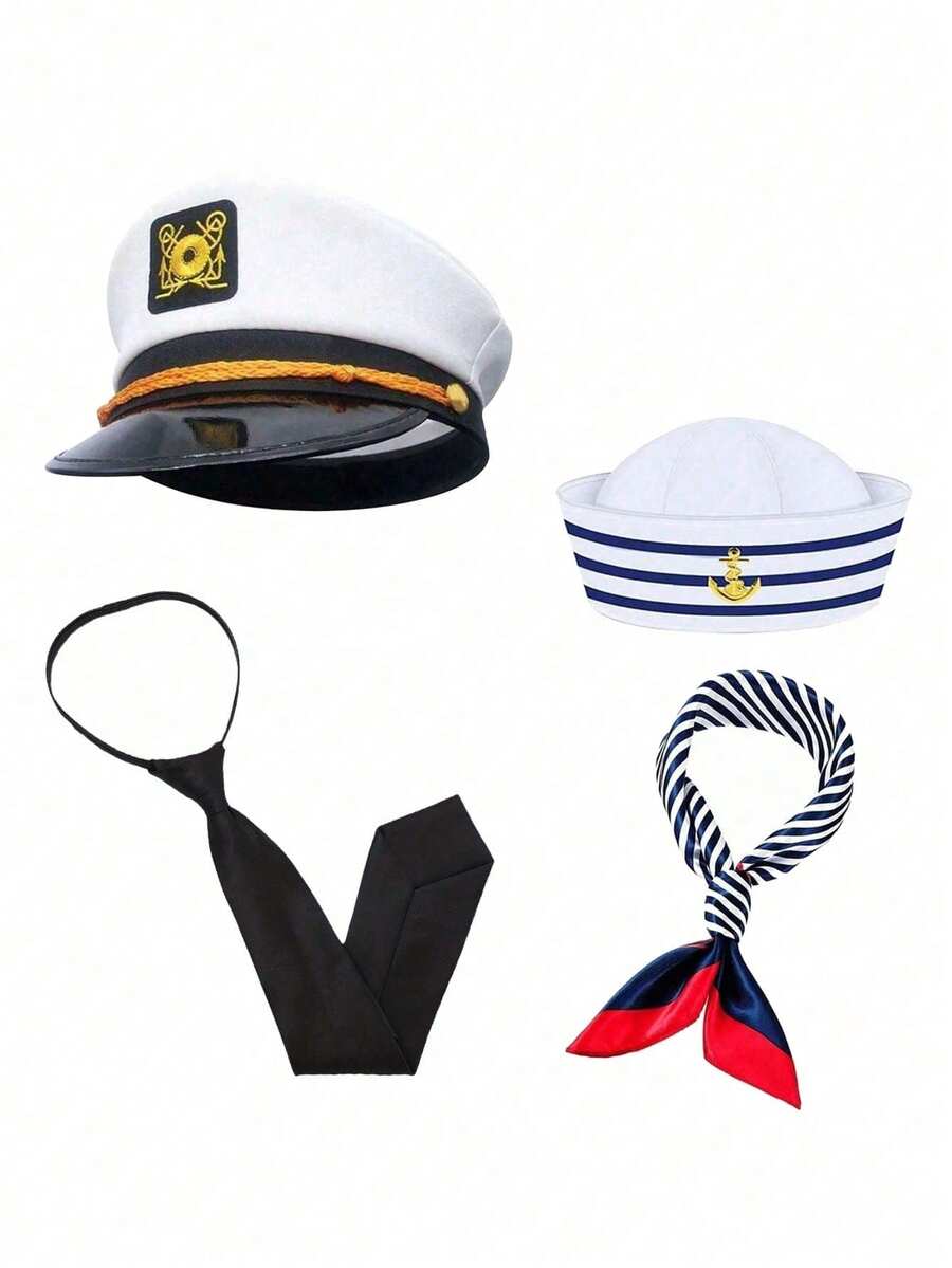 海軍帽套裝 海軍帽派對主題配件 套裝服飾 個性化搭配 多功能性感風格配件組合 適合日常使用 情人節萬聖節生日節日禮物 夏季旅行必備 海灘海邊遊艇度假活動派對酒吧配件 - 多色1 - 查看 1