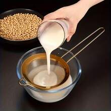 1/3pcs Gold Fine Mesh Strainer, Gold Flour Sifter For Baking, Stainless Steel Sieve, Gold Matcha Filter, Sauce Separator, Noodle Strainer, Long Handle Tea Infuser, Coffee, Food - Multicolor - View 7
