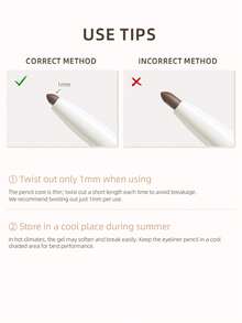 J.M.C.Y 2pcs Slim Eyeliner Gel Pencil, Waterproof Sweat-Proof Long-Lasting Smudge-Proof, Brown Smooth Pigmented, Beginner-Friendly Break-Resistant Makeup, Daily Commute, Holiday Gift Essential - E01 BLACK + E02 BROWN - View 8
