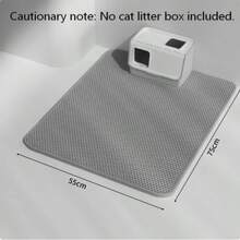 1pc Double Layer Cat Litter Mat, Non-Slip Pet Cleaning Mat, Scratch Mat, Waterproof Cat & Dog Litter Box Mat - Grey - View 13