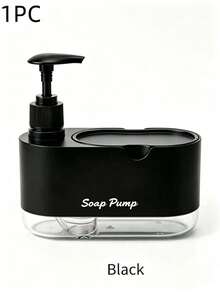 Multi-Functional 2-In-1 Kitchen Countertop Soap Dispenser, Modern Pump Design, Comes With A Sponge Storage Compartment, Transparent Bottom, Space-Saving Sink Storage, Suitable For Dishwashing And Handwashing, A Handy Item For Your Home Kitchen - AA - View 1