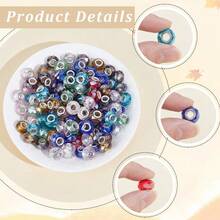 28/58/108pcs Multi-Faceted AB Color Acrylic Spacer Beads, Large Hole Design, Suitable For DIY Jewelry Making, Such As Bracelets, Necklaces And Earrings - Assorted Colors - View 6