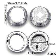 3Pcs Vintage Locket Charms, 304 Stainless Steel Openable Photo Pendant, Charms For Jewelry Making, DIY Necklace Bracelet Making Accessories - Locket Pendant - View 22