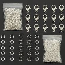 180pcs/360pcs DIY Jewelry Clasp Accessories Including Lobster Clasp And Jump Rings, Suitable For DIY Woven Jewelry, Necklaces, Bracelets, Anklets, Bags, Keychains, Spring Connectors, Phone Chain End Clasps, Pendant Hooks, DIY Jewelry Making Materials - Lobster Claw & Jump Ring - View 4