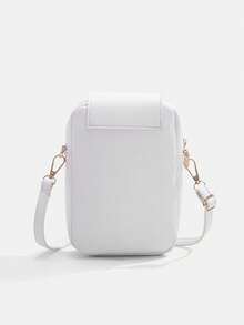 1pc Girls Cute Cat Pearl Pendant Phone Crossbody Bag, Multi-Color Vertical Small Bag, Lightweight Coin Purse Shoulder Bag - Plain Weave - View 12