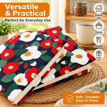 Sampul Buku Motif Kamelia Retro yang Berani, Pelindung Buku Kain Tahan Abrasi yang Kokoh, Casing Notebook yang Menarik untuk Buku Harian A5 A6 & Buku Bersampul Tipis - Set - View 8