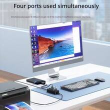 Kabel Ekstensi Konverter Splitter 4 Port USB 3.0 Hub Acer 1-ke-4 dengan Port Daya untuk Laptop Desktop Ekspansi Multi-Antarmuka 1,5m - View 3