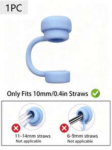 6pcs/2pcs Reusable Silicone Straw Caps, Leak-Proof Splash-Proof Dust-Proof, Suitable For Cups, Back To School Essential - Multicolor - View 19