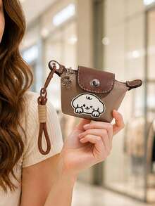 Puppy Cloth Sticker Mini Coin Purse,Portable Travel Change Purse,Can Hold Cards, Cash, And Coins, Snap Button Coin Purse Accessory For Students - Multicolor - View 7