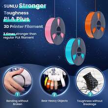 خيط طابعة ثلاثية الأبعاد SUNLU PLA Plus 1.75 مم، خيط SUNLU ملفوف بعناية 1.75 مم PRO، خيط PLA+ لمعظم طابعات FDM ثلاثية الأبعاد، دقة الأبعاد +/- 0.02 مم، 10 كجم - مشاهدة 3