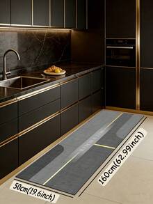 1pc Luxury Line Pattern Kitchen Mat, 3.5mm Soft Rubber Material, Absorbent And Easy To Clean, Suitable For Hallway, Bathroom, Living Room, Outdoor Door Mat And Toilet, All Year Round, Suitable For Various Holidays - Multicolor - View 16