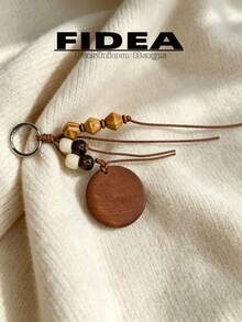 New Vintage Wooden Style Handmade Woven Wooden Bead Keychain Pendant, Minimalist Design With Warm Texture, Versatile Accessory For Bag Charm, Daily Gift Or Personal Use, Suitable For Multiple Occasions - Multicolor - View 8