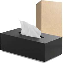 Matte Black Stainless Steel Tissue Box, Practical Dispenser For Facial Tissues For The Dining Table And Bathroom - Black - View 8