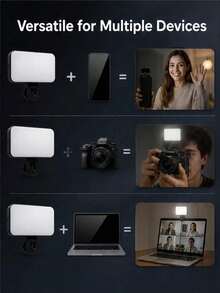 1pc Portable Selfie Fill Light With Clip, Suitable For Phone Camera, Video Conferencing, 3 Lighting Modes, Rechargeable, Compact, Suitable For Laptop/Phone/Tablet/Zoom Meeting/Makeup, Ideal Choice For Selfie And Live Streaming, Portable Fill Light - Multicolor - View 3
