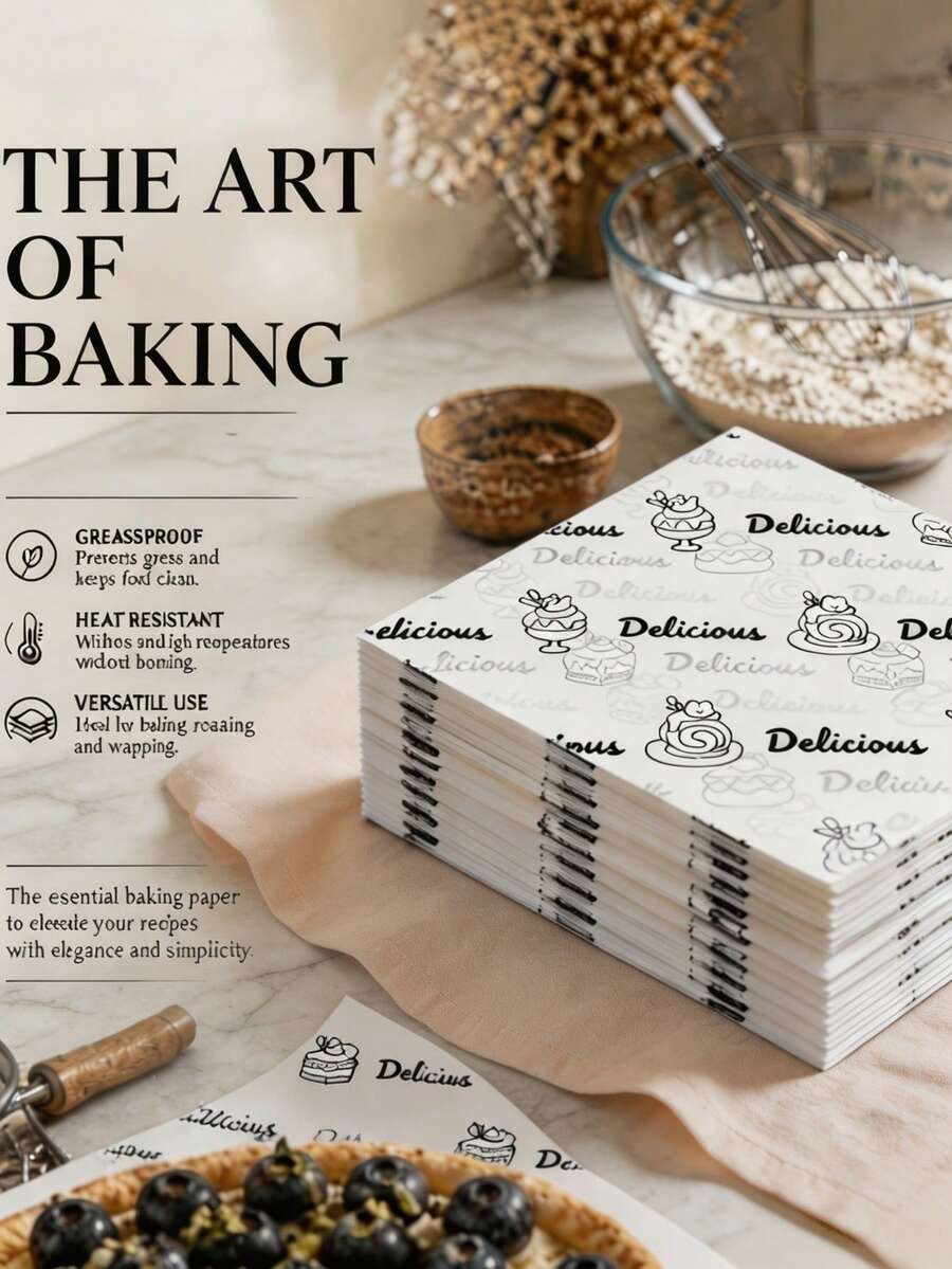 100/300pcs Baking Paper, DIY Sandwich Wrapping Paper, Oil-Proof Paper Trays, Small Kitchen Tools, Suitable For Picnic, Party, Birthday Party - View 1