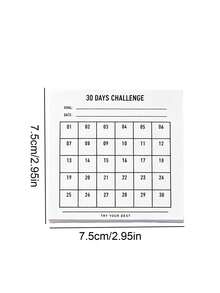 Minimalist 30-Day Challenge Habit Tracker Notebook, Undated Grid Goal Tracking Journal, Daily Task List Notepad, Self-Discipline Check-In Sticky Note,Journal Scrapbook Insert Tool, Office Goal Planning Stationery Supplies - A - View 10