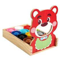 1 Set Multi-Color Bear Feeding Table Game Wooden Color Matching Sorting Toy For Toddlers Focus Training And Fine Motor Skills Early Education Toy - Multicolor - View 8