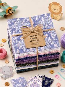 40Pcs 5*5 Inch 100% Polyester Precut Fabric Squares, Zigzag Edged Assorted Damask Floral Prints, Vintage Ornamental Pattern Patchwork Fabric For DIY Sewing Quilting Crafts - Multicolor(40pc) - View 3