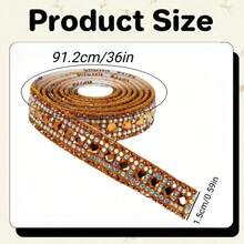 1pc Self-Adhesive Crystal Decorative Strip Suitable For DIY Crafts And Versatile Decorative Rhinestones - Red - View 3