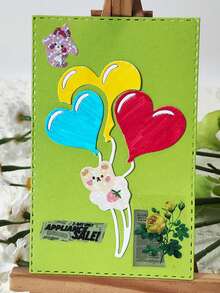 Heart-Shaped Balloon Metal Scrapbook Embossing Die Cutting DIY Photo Album Greeting Card Punching Mold Birthday - C-Silver - View 5