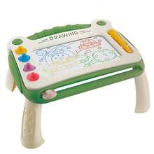 1pc Kids Magnetic Drawing Board With Detachable Table Legs, Color Erasable Doodle Sketch Pad With Stamps & Stylus Pen, Portable Hand‑Held Graffiti Writing Board, Early Learning Gift For Toddler Boys Girls - Multicolor - View 10