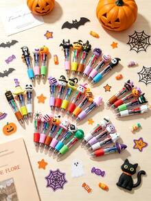 Fun Halloween 4-Color Pen, Switchable Multiple Colors In One Pen, Full Of Festive Atmosphere, Perfect For Daily Notes And Holiday Gifts - Multicolor - View 8
