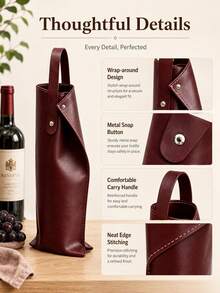 Red Wine Gift Bag PU Handheld Wine Bottle Protection Bag For Portable Gifts And Fashion Wine Packaging - Multicolor - View 8