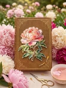 Brooch hoa mẫu đơn nở kèm lá, phụ kiện phong cách Trung Quốc thanh lịch cho trang phục hàng ngày, món quà nhỏ tinh tế cho bạn bè - A - Xem 3
