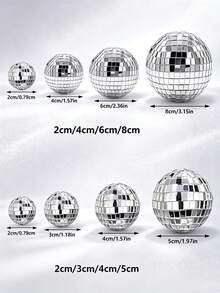 4pcs Shiny Disco Ball Set, Large & Small Disco Decorative Balls, Suitable For Party Decoration, Bar, Home Decor, Perfect For Various Holiday Decoration Scenes - Multiple Styles - View 3