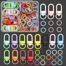 112pcs/224pcs DIY Keychain Making Parts, Colorful, Includes Key Rings And Jump Rings, Suitable For Braided DIY Keychains, Bag Charms, Open Connectors, Keychain Accessories Making Materials, DIY Key Ring Accessories Making - Keychain & Jump Ring - View 4