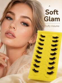 10 Pairs Half Lashes Soft And Naturally Curled And Slender, Enlarging The Eyes With Distinct Roots. The Eyelashes Are Light, Non Irritating, And Reusable, Suitable For Various Daily Occasions - View 2