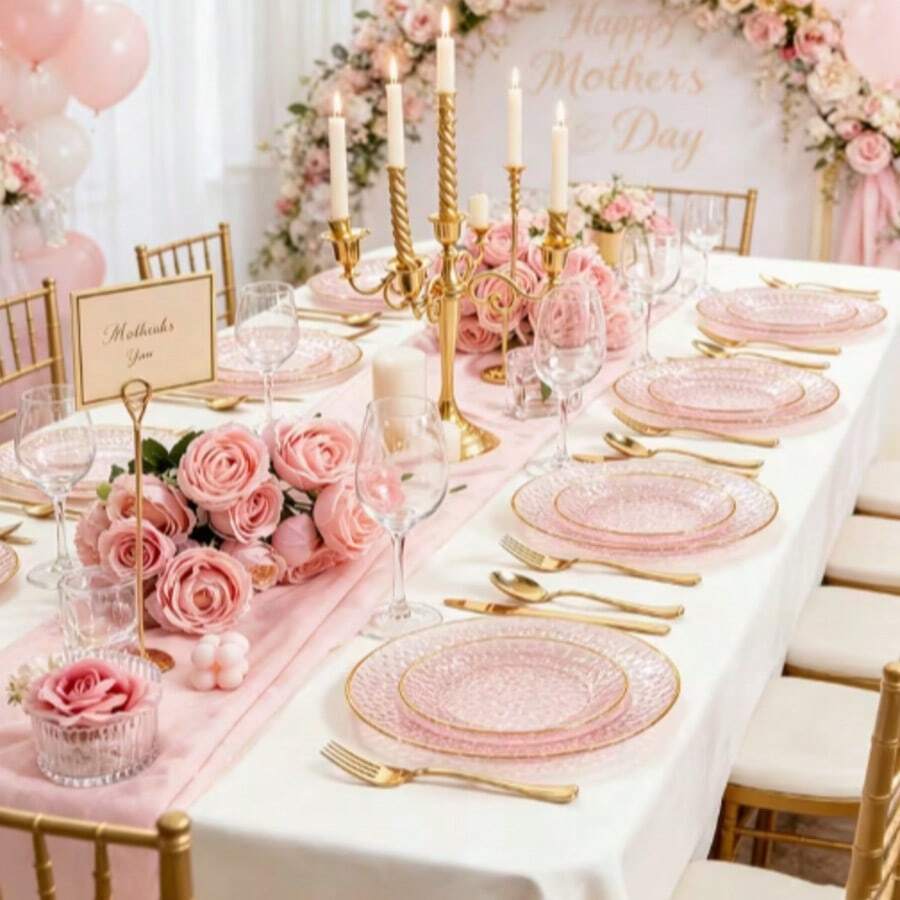 10/25/50 Pack Hammered Texture Transparent Plates, 10.25 Inch And 7.5 Inch, Crystal Surface Tableware. Ideal Plates For Halloween, Christmas, Easter, Valentine's Day And New Year Parties, Perfect For Hosts And Home Cooks, Perfect Holiday Table Decor. - View 1