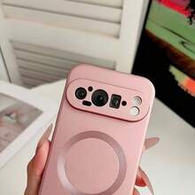 高品質純色全包覆電鍍磁吸手機殼,適用 11 Pro XL 7A 8 9 10 Pro XL,支援無線充電功能,適用 Galaxy Z FLIP3 4 5 6 7,軟 TPU 材質,時尚美觀 - 玫瑰金 - 查看 3