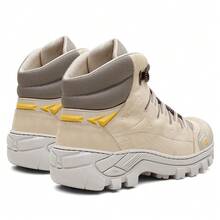 Coturno Bota Masculina Cano Médio Solado Borracha Antiderrapante Couro Legitimo Top Com C.A - Nude - Visão 5