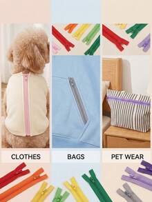 1/20pcs Nylon Zippers, Suitable For DIY Sewing Crafts, Can Be Used To Make Or Repai Cothes, Bags, Pet Cothing. Storage Bags, Wristbands, Etc, (Random Color) - Multicolor - View 4